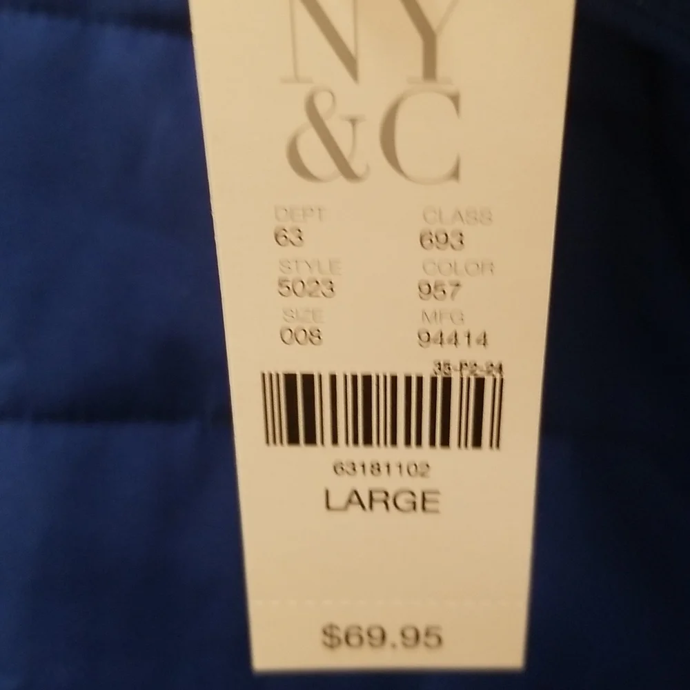 NY&C Ladies blue puffer jacket - Picture 3 of 7